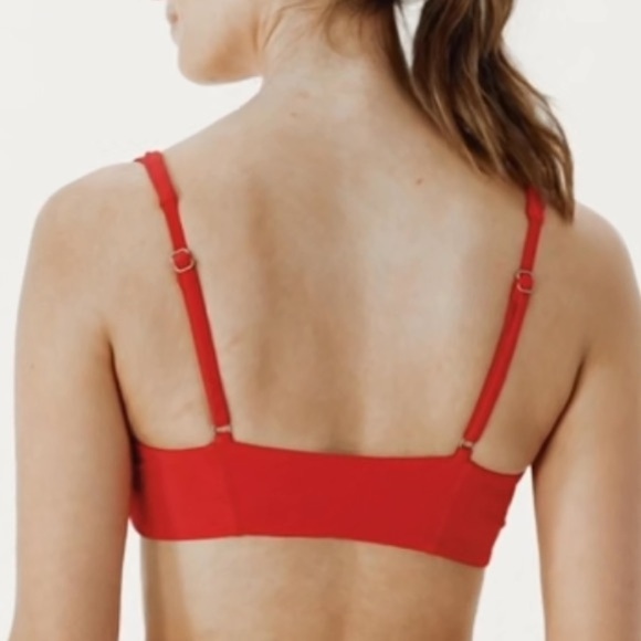 Andie Bikini Set Havana Top 90s High Waisted Bottom Cherry Red size XS NWT - Picture 9 of 9